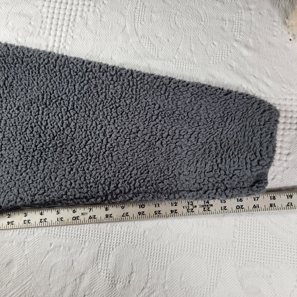 Express full zip hoodie deep pile sherpa front pockets safety stripe pink M/L - Picture 14 of 16